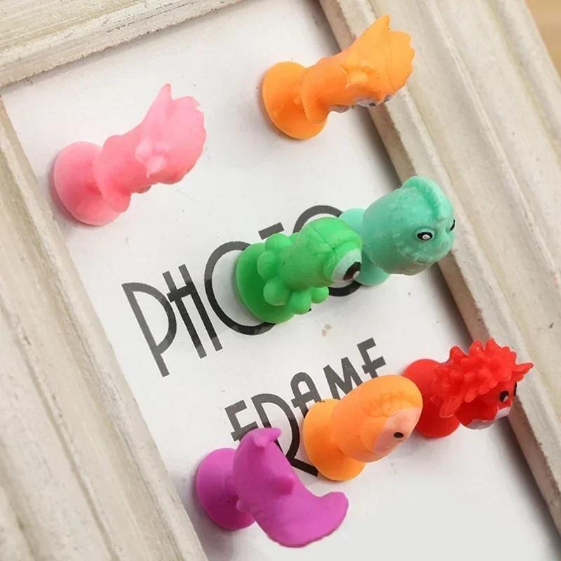 10pcs/lot Stikeezse Child Cartoon Ocean Animal Action Figures Mini  Sucker Suction Cup Capsule Models Toys Kids