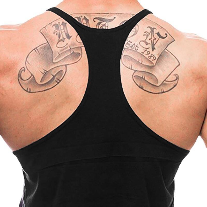 Muscleguys RISE N GRIND NO PAIN NO GAIN Bodybuilding Stringer Tank Tops Men Gym Clothing Cotton Workout Fitness Sports Running Vests