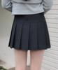 Rose Franz Double Buckle Pleat Mini Skirt [Charcoal]