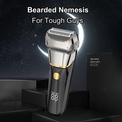 Electric Razor for Men 3 Heads Cordless Rechargeable Shaver with LED Power Indicator Waterproof