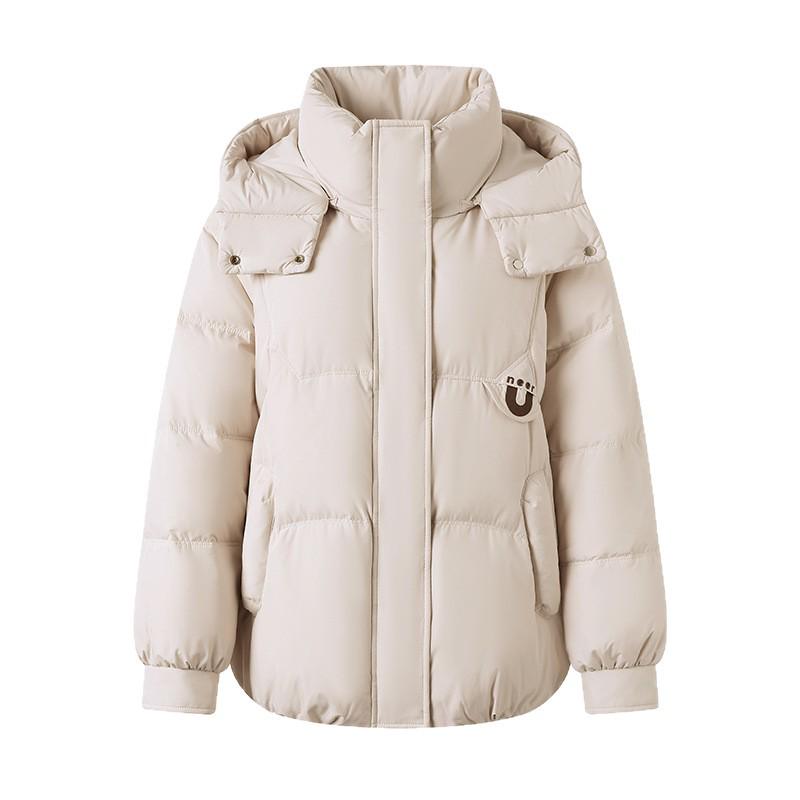 Women's Hooded White Duck Down Jacket - 2025 Winter, Short, Thickened, Warm for Middle-aged and Elderly.