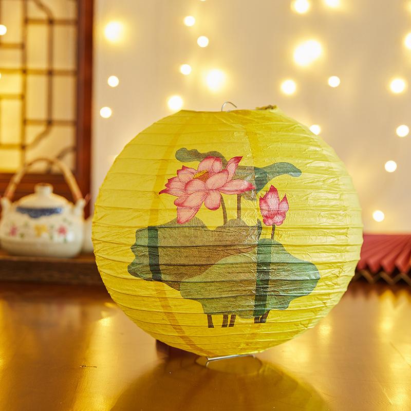 Flower Letter Printed Festival Lantern Hanging Paper Lantern Chinese Lantern  National Day