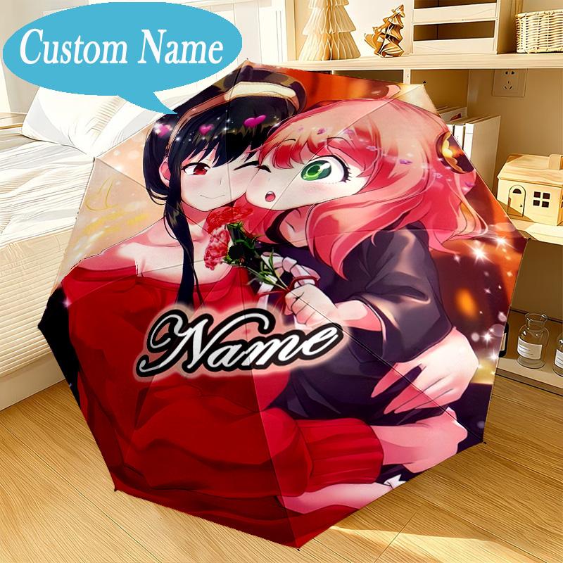 Custom Name Umbrella Anya Sweet Fan Family Umbrella 8-Frame for Travel, Camping, Casual Lightweight Portable, Essential for Family Gifts