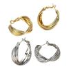 1 Pair Twisted Hoop Earrings for Women, Minimalist Chunky Twisted Earrings, Large Vintage Jewelry for Daily Prom Party