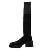 Large size over-knee knitted socks and boots for women's autumn new trendy thick heel thick sole heightened and thin women's boots