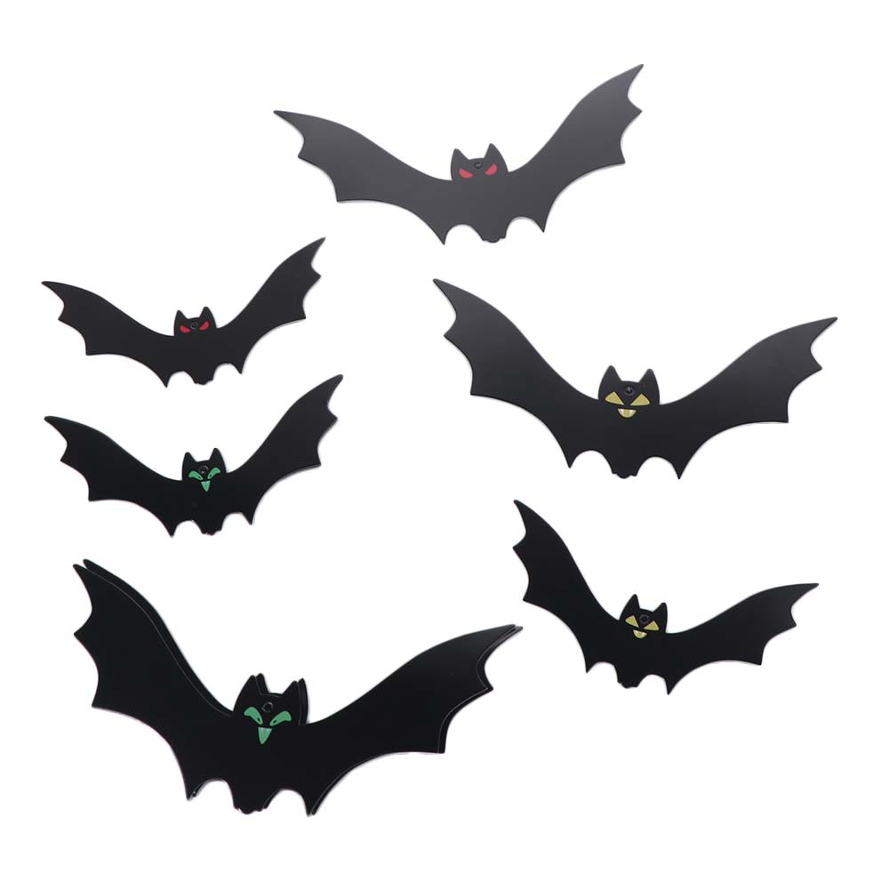 Spooky Halloween Bat Decorations with Eyes Trick or Treat Simulation Bat Pendant Realistic Hanging Spooky Bats Haunted House