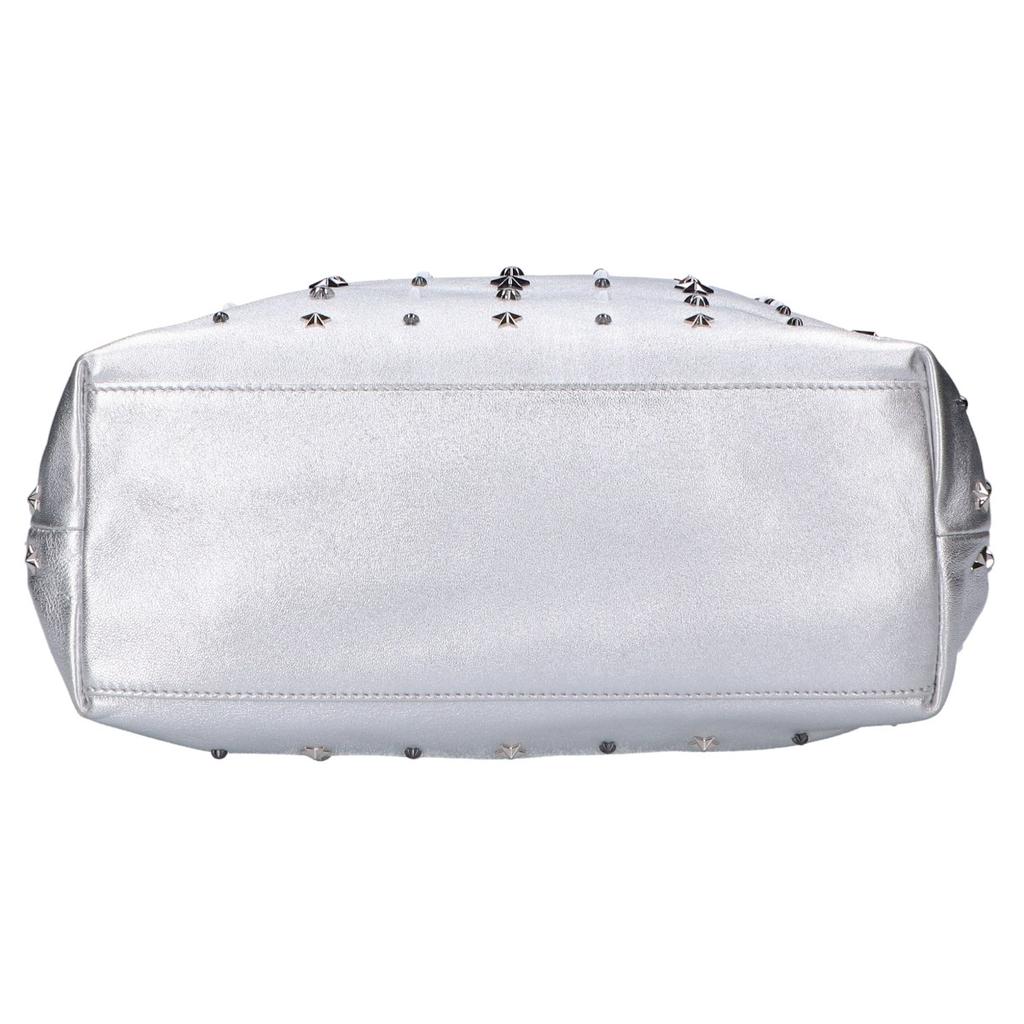JIMMY CHOO SOFIA Star Studs Leather Tote Bag SilverUsed