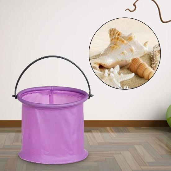 Mini Beach Bucket Folding Broken-proof Happy Summer Sand Bucket Kids Toy