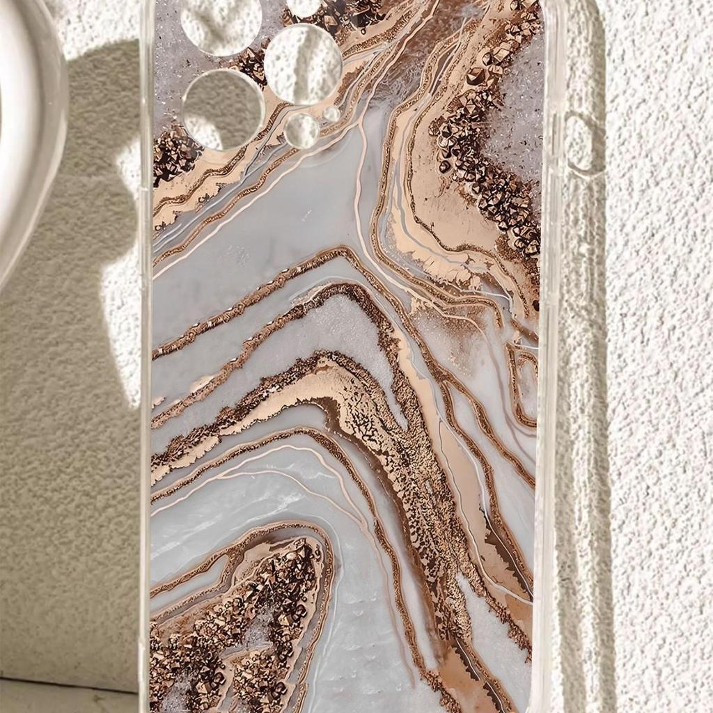 Golden Sand Water-Resistant Clear Case for iPhone 14-17 Pro Max