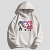Kpop Children's Cartoon Printed Hooded Sportswear Casual Street Style Anime Idol Combination Printed Long Sleeved Girls' Top