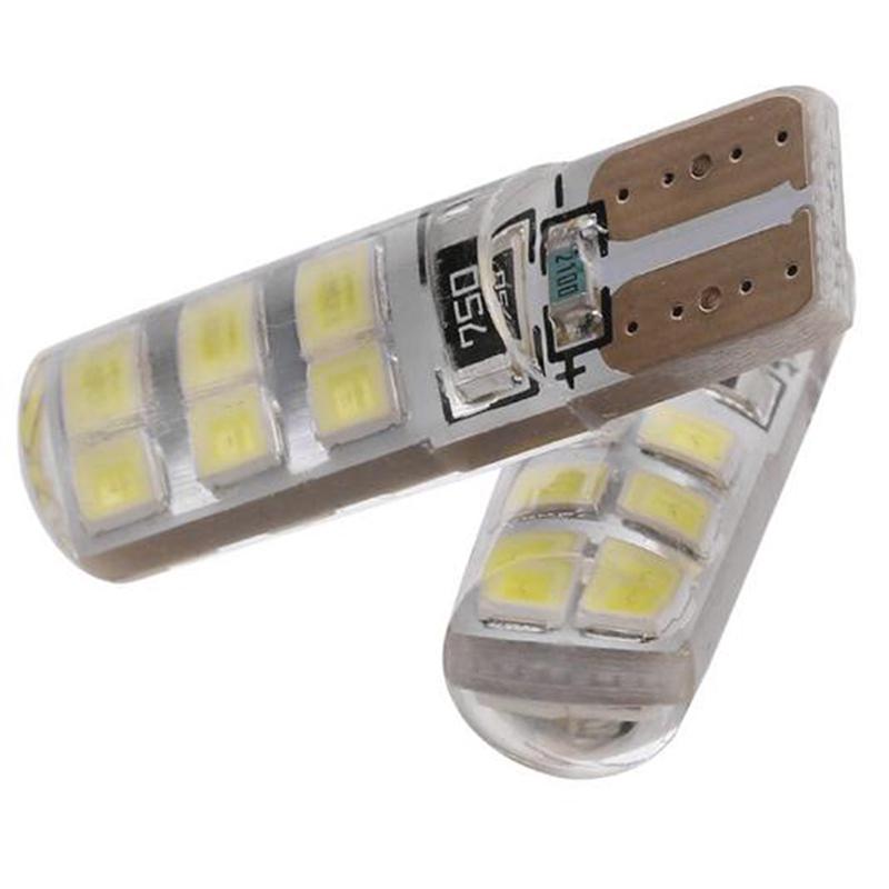 10X Xenon Weiß T10 W5W 12-SMD 2835 LED Canbus Fehlerfrei Silikon Glühbirnen Kit