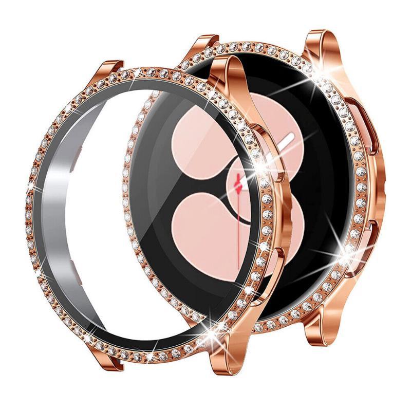 

Для Samsung Galaxy Watch 5 4 40 мм 44 мм Защитное стекло для экрана с бриллиантами Чехол 40MM розового золота