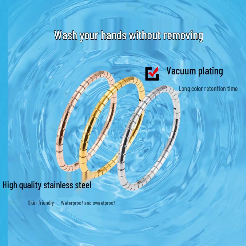 Elegant Women's Stainless Steel Bracelet: Bamboo Joint Design, Non-Fading Titanium Steel, High-End Feel.