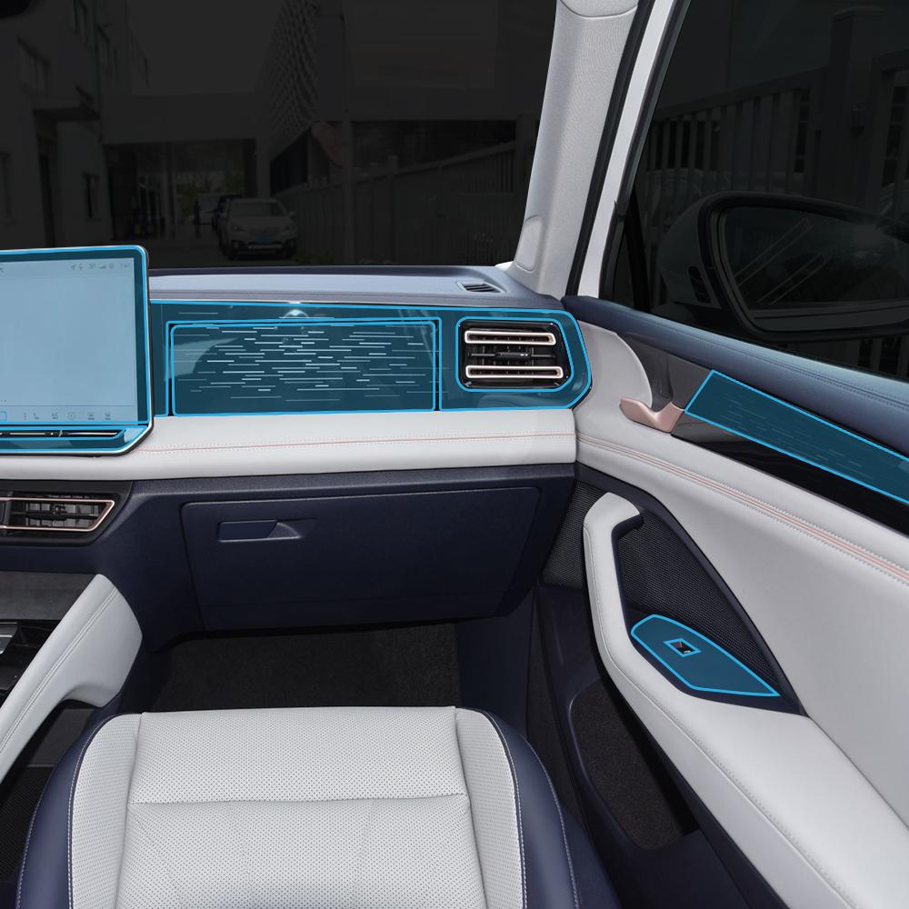 Předřezaná ochranná fólie z TPU pro Volkswagen Tiguan L Pro VW 2025 2025 PPF Vnitřní středová konzole Panel řadicí páky Autopříslušenství