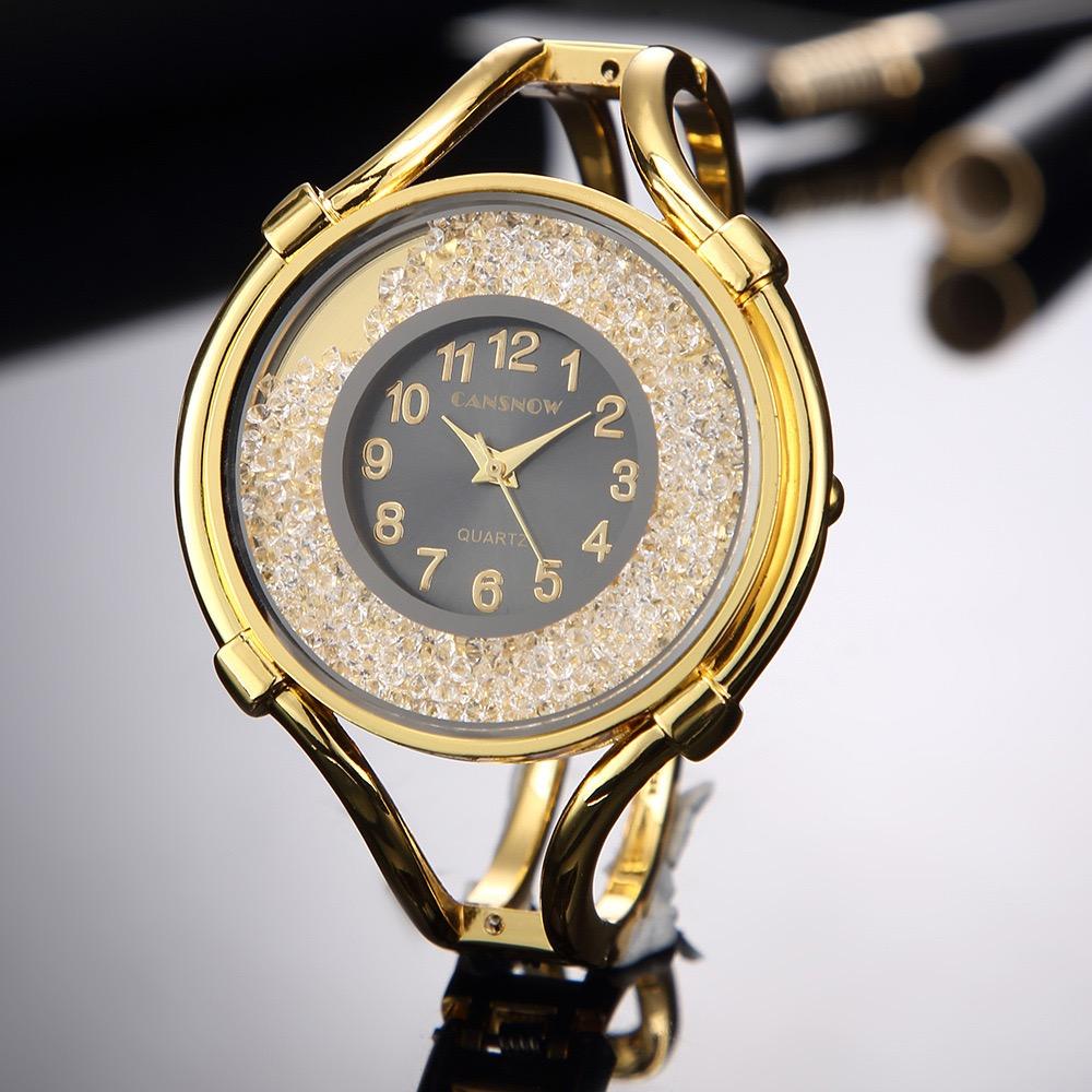 Fashion Women's Watches Luxury Crystal Bracelet Quartz Wristwatch Classic Casual Ladies Watch Suitable For Daily Life Party Gift