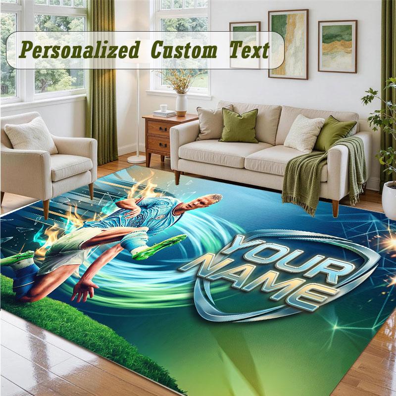 Crystal Velvet Square Rug Custom NameErling Haaland Pattern Non Slip Home Floor Decor Rug