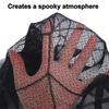 Spooky Black Lace Spiders Webs Mantel Scarf with Bat Lace Oven Cloth for Halloween Party Decoration