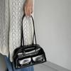 Large Capacity Brown Bowling Handbag Women's Shoulder Bag Retro Korean INS Style Autumn Winter New 2025 Fashion Trend Bag