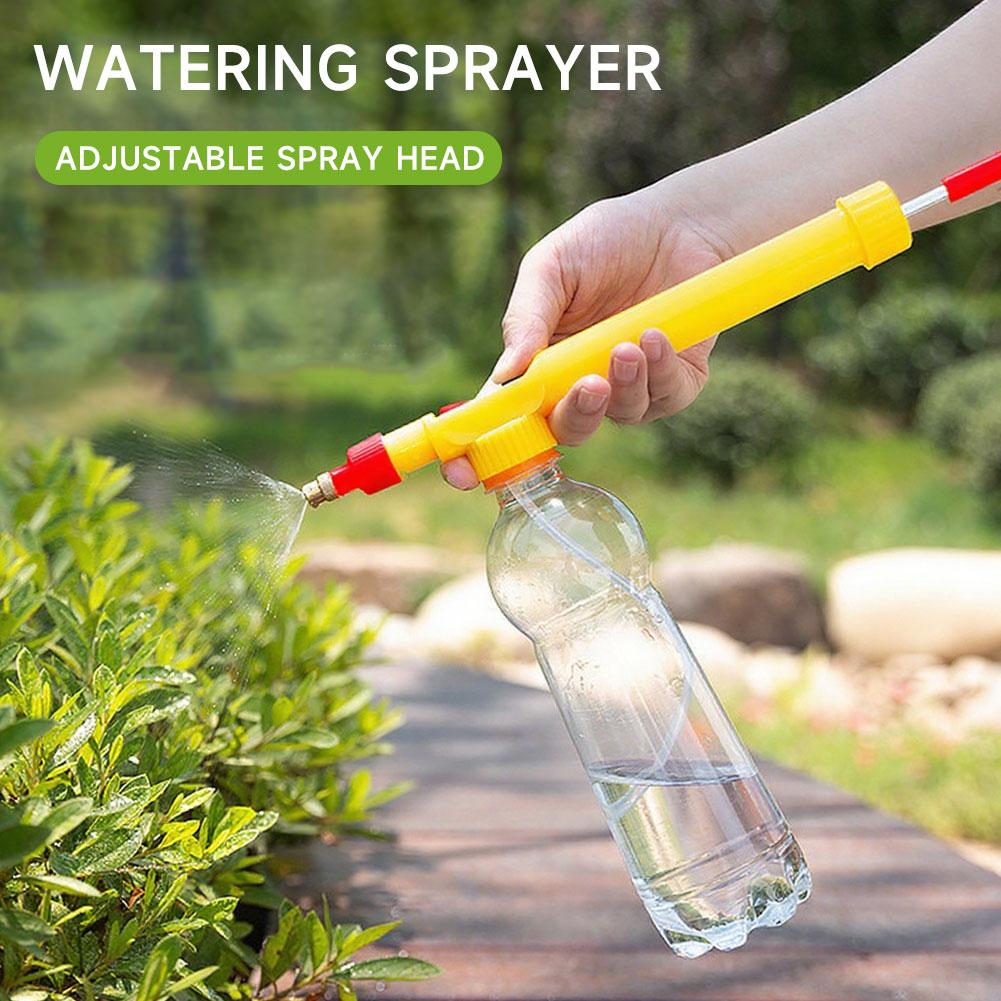 Manual Sprayer Adjustable High Pressure Air Pump Nozzle Drink Bottle Spray Head Garden Watering Supplies Irrigation Sprinkler Garden Tool