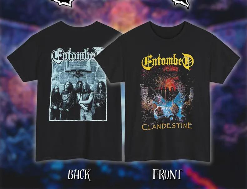 Entombed – Clandestine: Classic Heavy Cotton Unisex Death Metal Band T-Shirt Unisex T-Shirt S