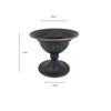 Distressed Metal Pedestal Vase Floral Bowl VintageInfluenced Elevated Stem Flower
