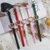Women's Thin-Strap Forest-Style Heart-Shaped Dial Watch - Elegant, Simple French Fashion