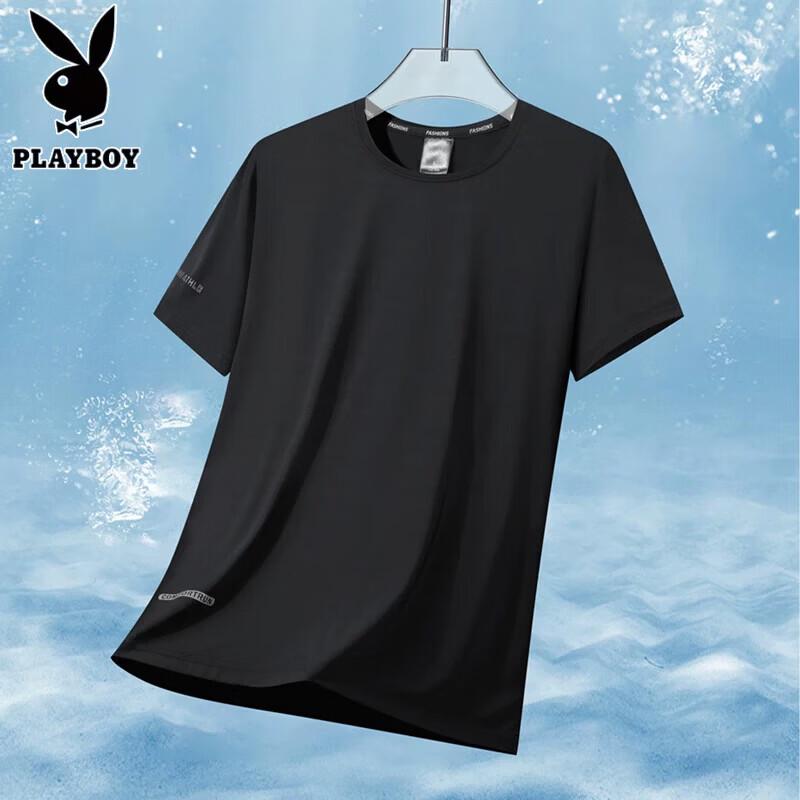 PLAYBOY Men s Ice Silk Quick-Dry Short Sleeve T-Shirt 3XL