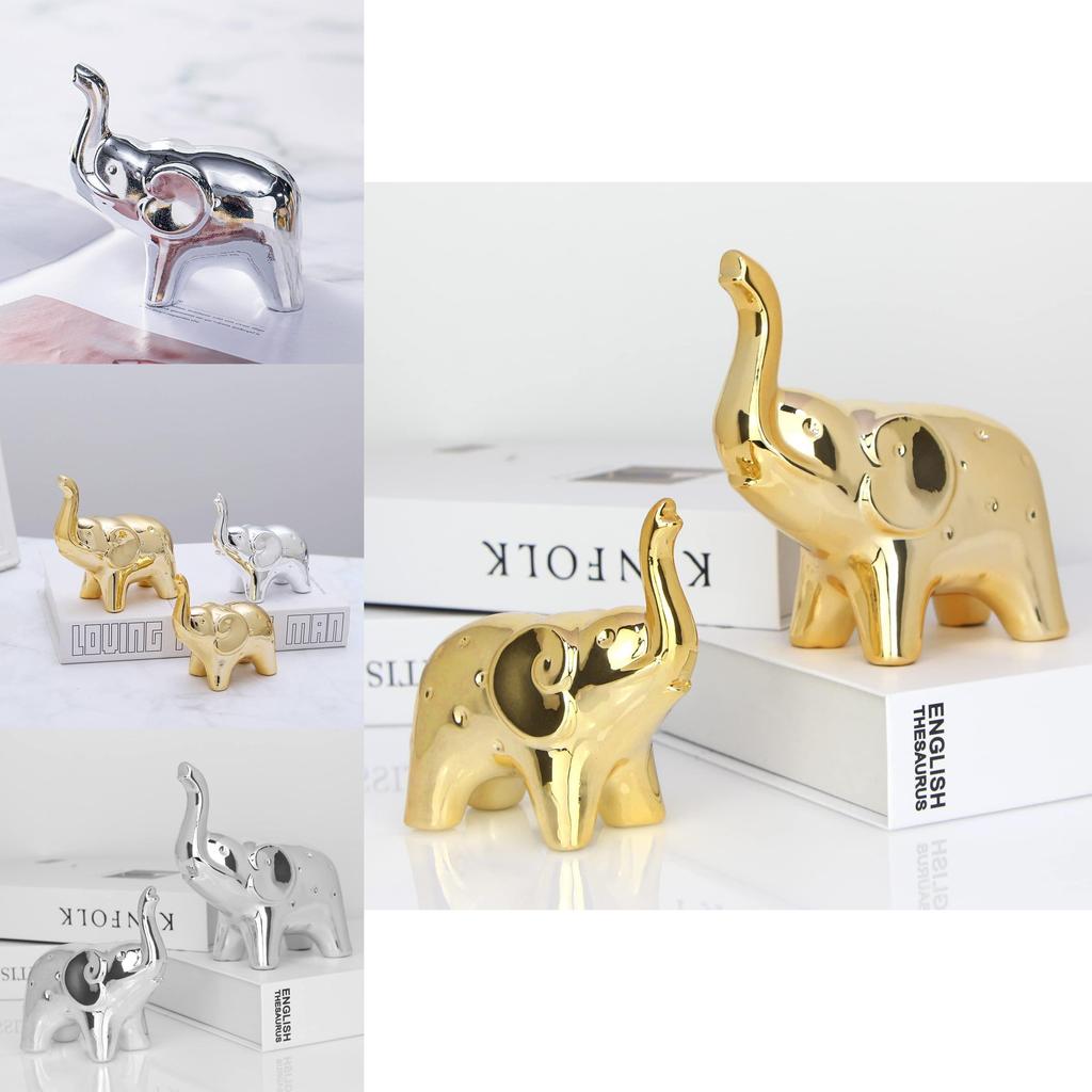 Elegant Ceramic Elephant Figurine As A Decorative Accent For Home And Office Spaces