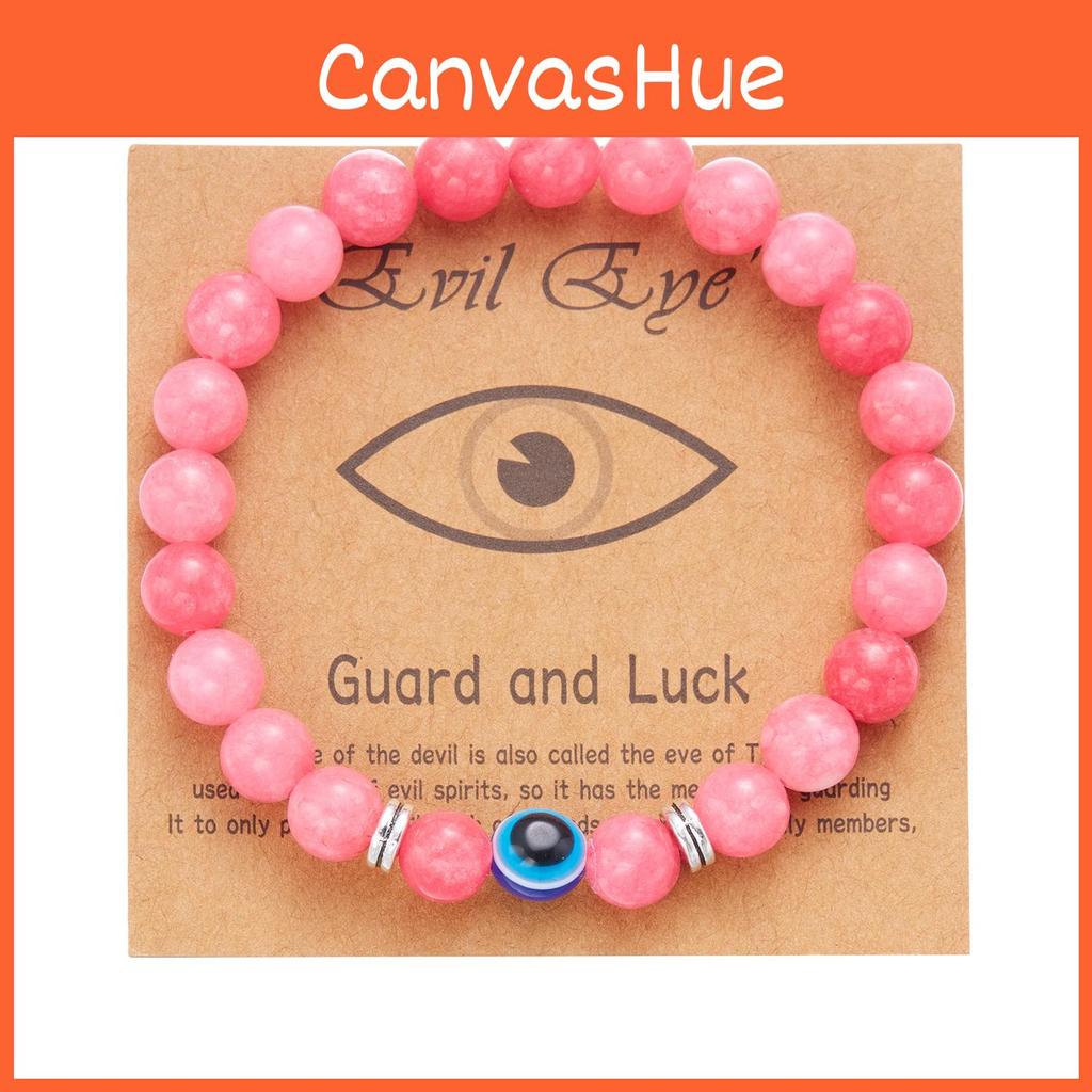 Fashion Frosted Bead Bracelet With Blue Eyed Design For Unisex Gift