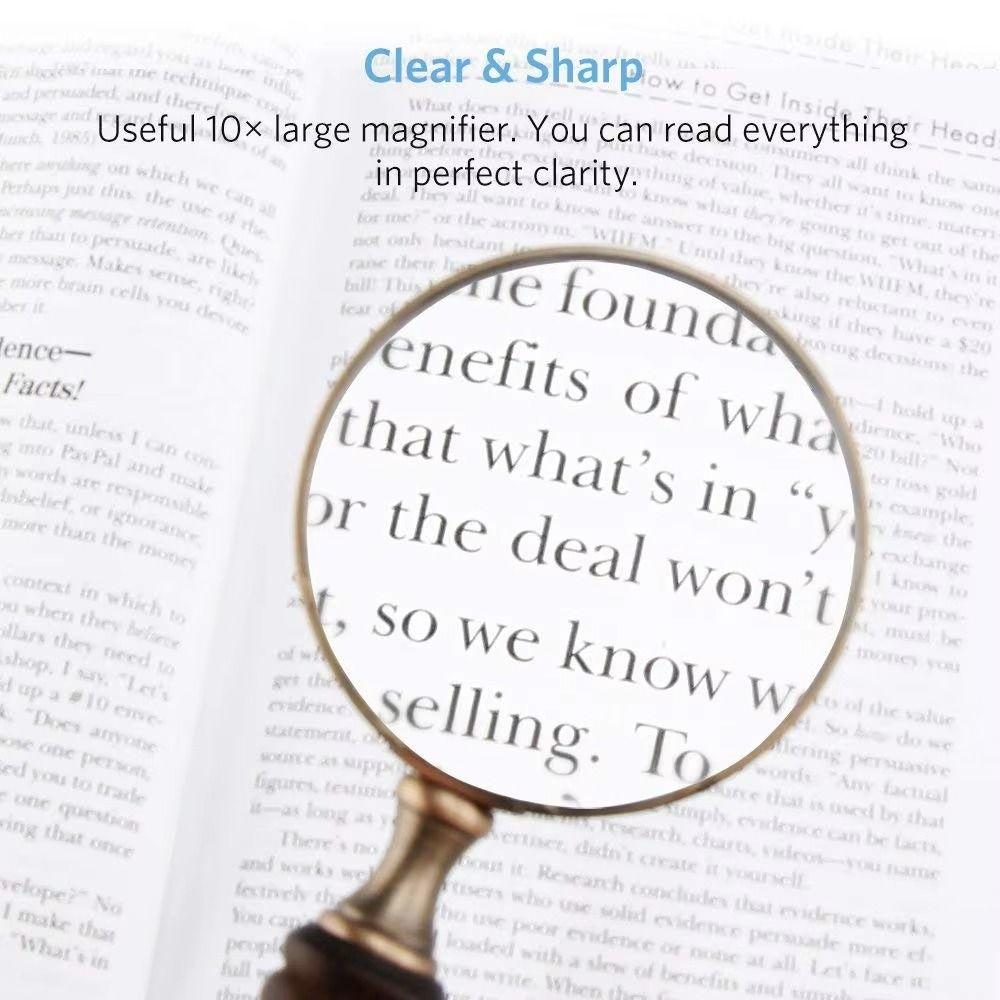 Glass Lens Handheld Magnifier Antique Metal Old Magnifying Loupe For Crossword Puzzle