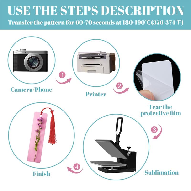 50 Sets Sublimation Blank Bookmarks, DIY Blank Aluminum Metal Bookmarks With Clear Bookmark Sleeves Tassels