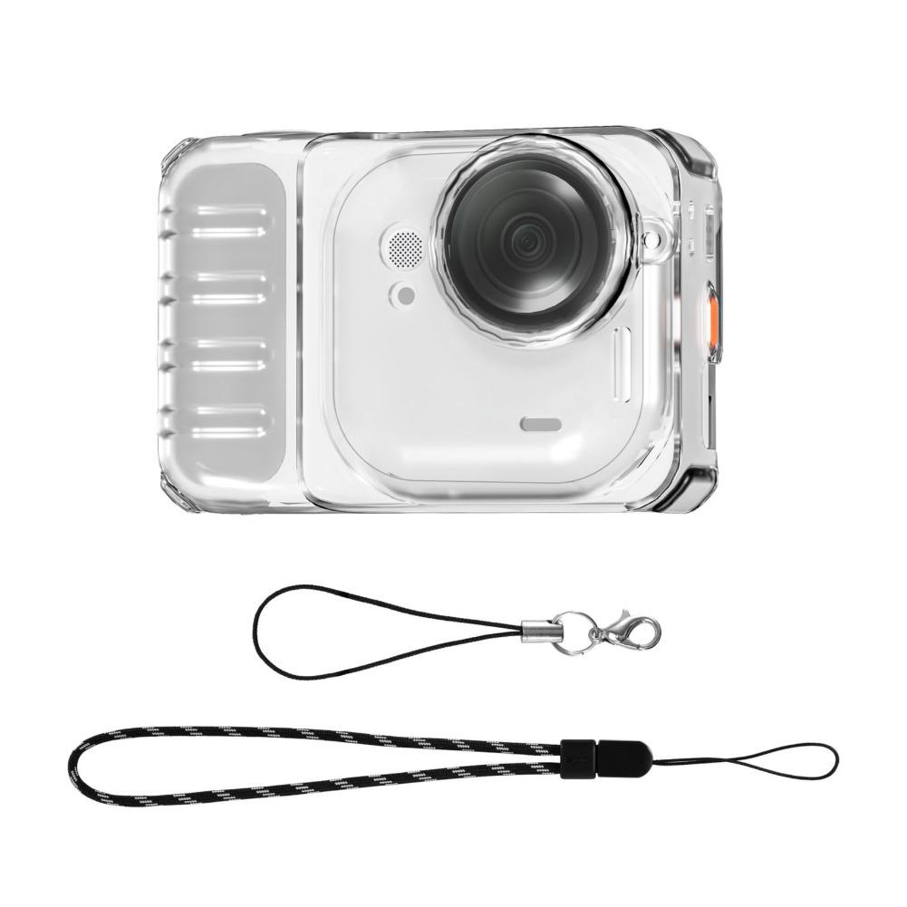 For Insta360 GoUltra Protective Case TPU Flexible Shockproof Cover with Lens Cap Battery Cover Anti-Lost Lanyards Anti-Scratch