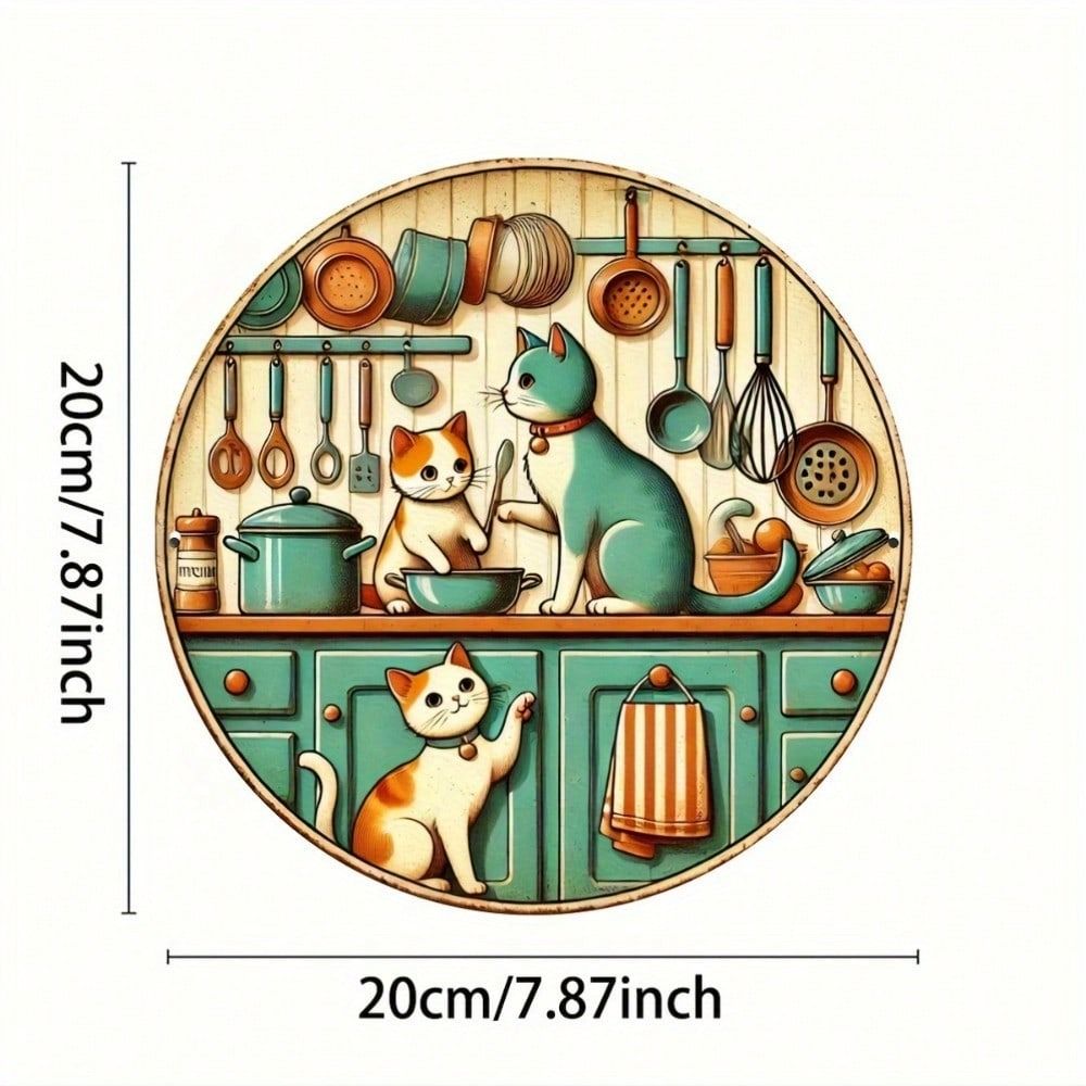 Hand Painted Tin Plate Art Metal Wall Decor Floral 20x20 cm