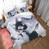 3D Printed Demon Slayer Themed Anime Beding Set Kochou Shinobu Girl Soft with Soft Fabric Duvet Cover Set With Pilow Cover, Microfiber Bed Linen