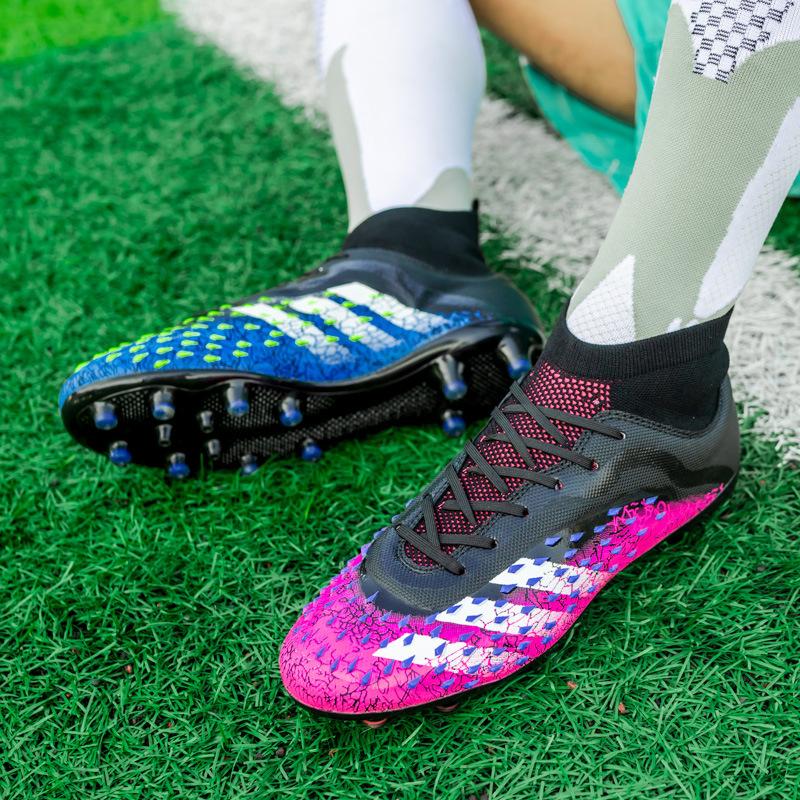 X23-2 High Top Soccer Cleats Men Women Kids Ag Long Studs Tf Broken Studs Artificial Grass Training Shoes Plus Size