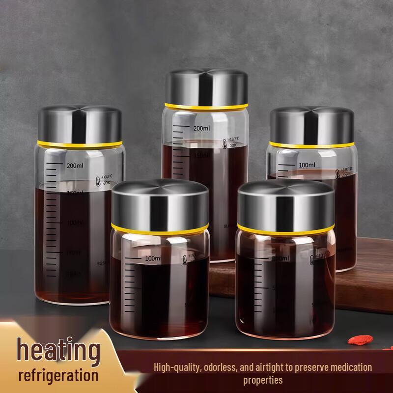 Portable Heatable Glass TCM Dispensing Bottle