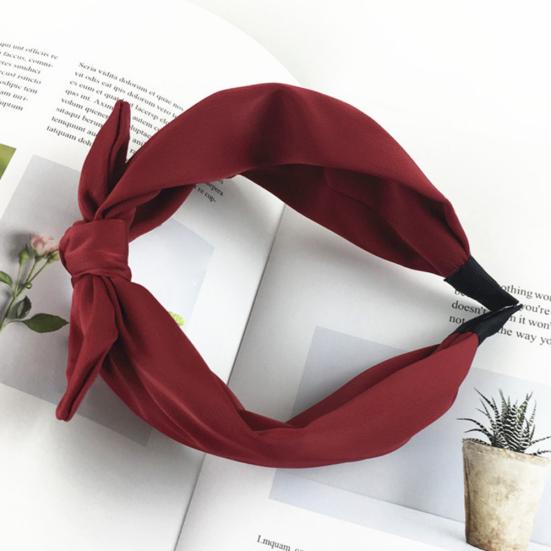Damen Einfarbig Schleife Haarreif Haarband Breite Kante Stirnband Accessoires