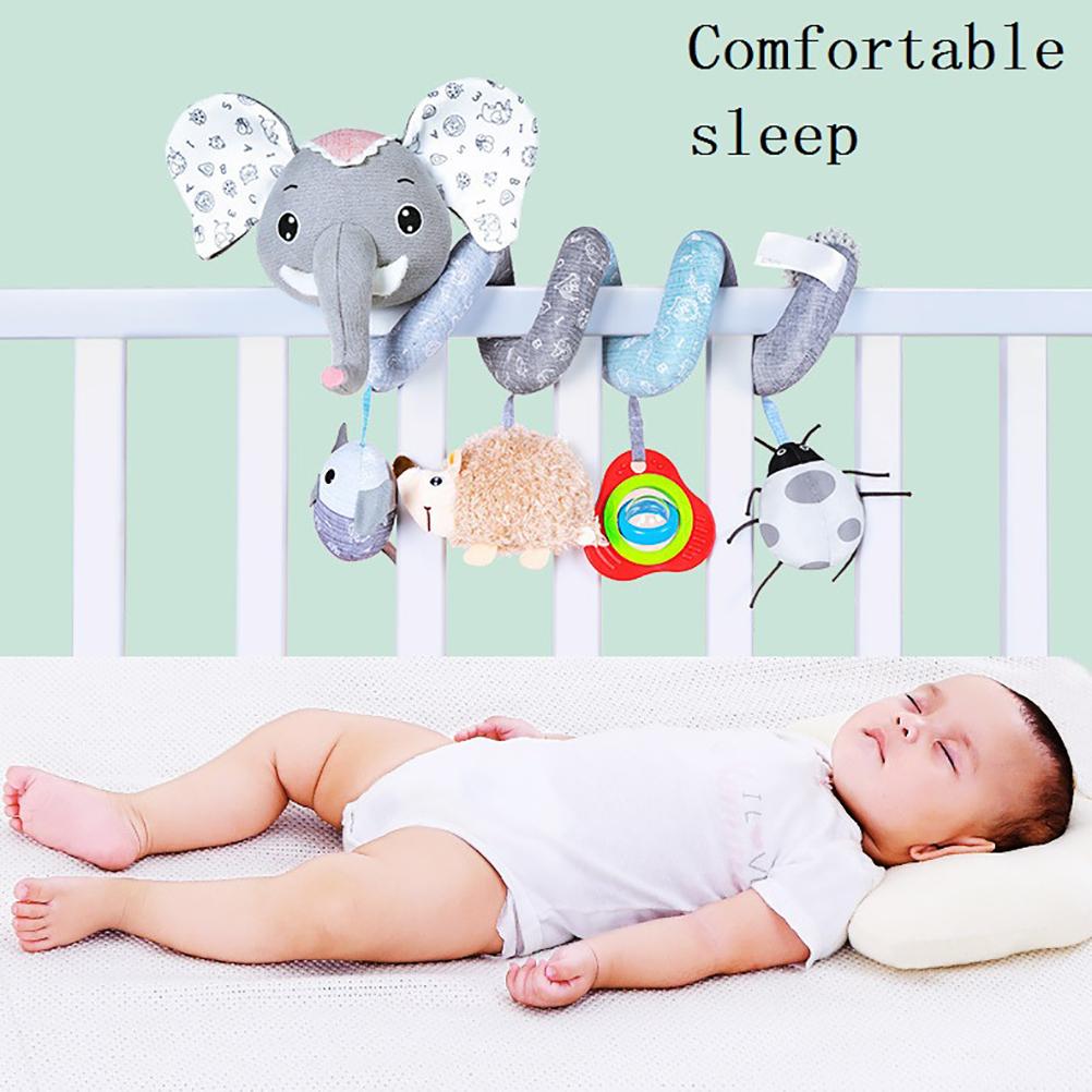 Infant Baby Elephant Spiral Plush Hanging Toys for Car Seat Stroller Wrap Around Baby Carriage Toy
