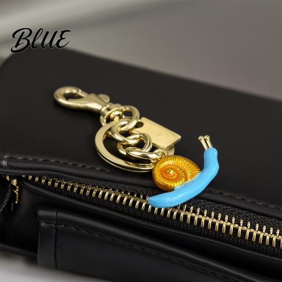 Backpack Charm Keychain Pendant Snail Design Key Holder with Lobster