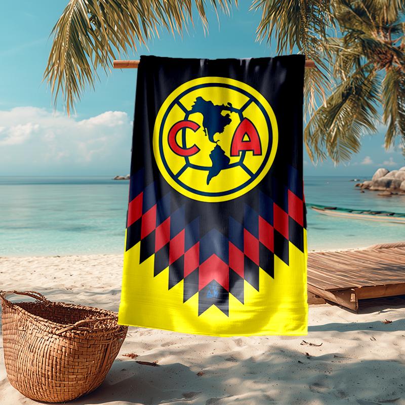 Club América Fashion Beach Towel: Ideal for Summer Adventures, Soft, Absorbent and Quick Drying, Suitable for Swimming and Bathing