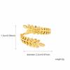Elegant 18K Gold-Plated Geometric Stainless Steel Ring with Natural Stone, Adjustable for Women