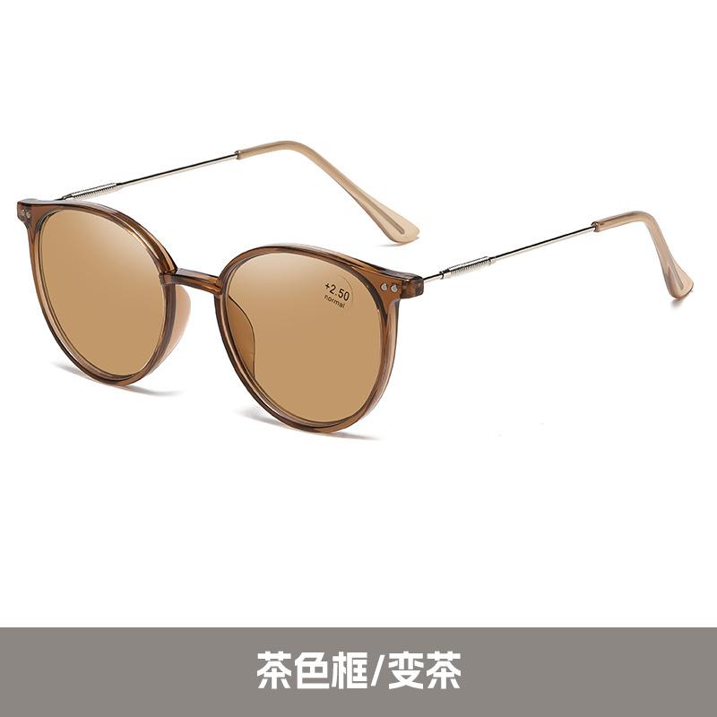 

Fashion Anti-Blue Reading Glasses Single Light Photosensitive Color-Changing Reading Glasses High Definition Flat Light +400