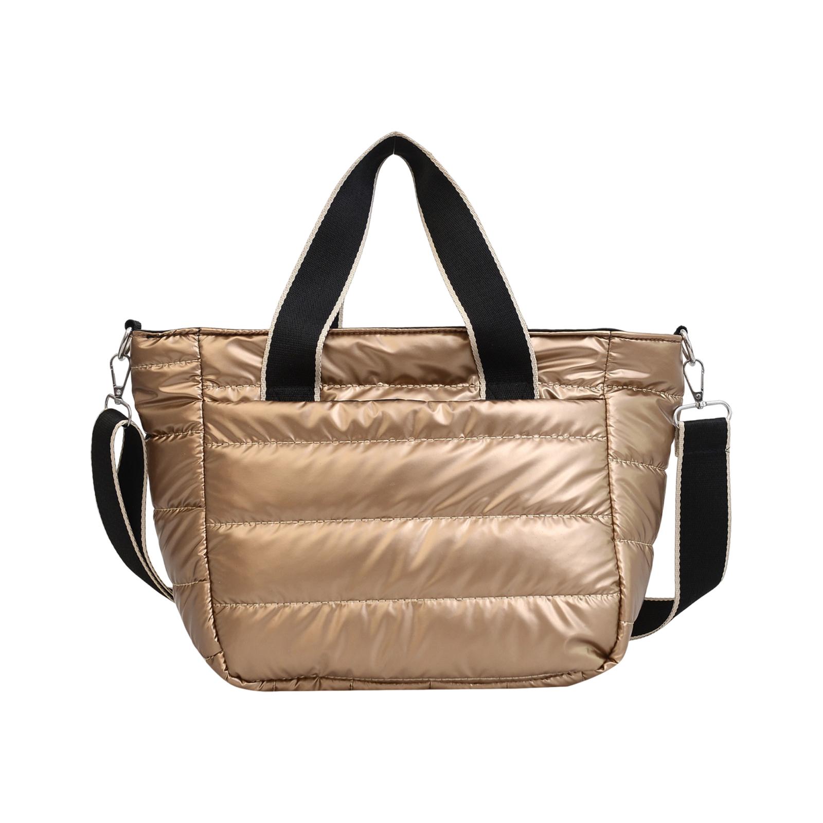 Hobo Purse Nylon Padded Tote Bag Spacious Shoulder Organizer Multicolor Crossbody Satchel for Women’s Trendy Gatherings шампанского