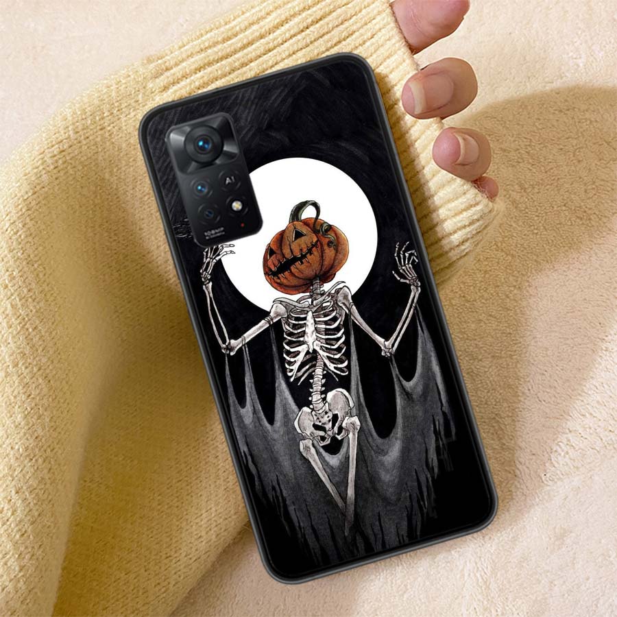 Halloween Pumpkin Man is Here Phone Case For Redmi Note 13 14 15 Pro Plus 12 13C 12C 15C 9 10 10C 9T 9C 9A TPU Soft Cover Clear
