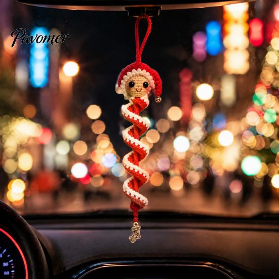 Regalo di Natale Fatto a Mano Bambola all'Uncinetto Ornamento a Spirale Kit Fai da Te, Set Artigianale Festivo con Progetto Filato Filato Morbido, Perline, Decorazione da Appendere all'Albero per Finestra