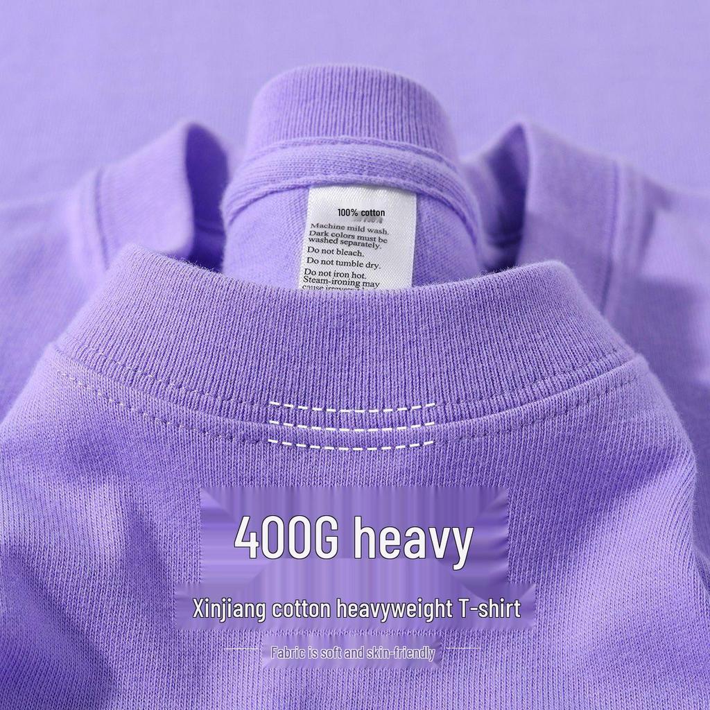400g Unisex Heavyweight Pure Cotton Minimalist Crew Neck T-Shirt
