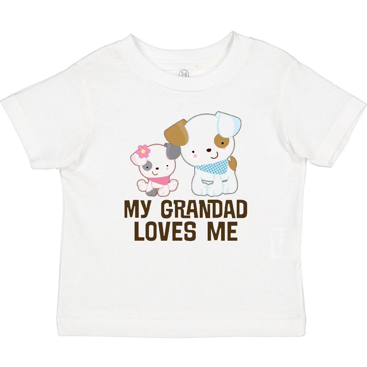 Inktastic My Grandad Loves Me Granddaughter Puppy Girls Baby T-Shirt Grandkids 140