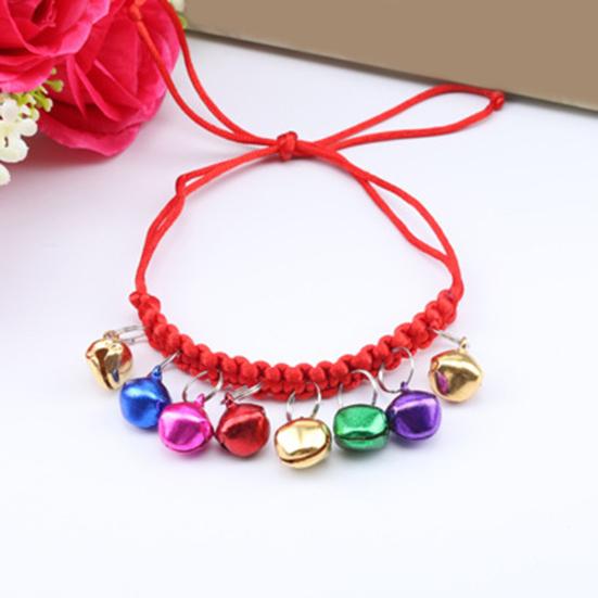 Handmade Red Rope Cat Collar with Cute Bell Fashion Lightweight Comfortable Pet Accessories