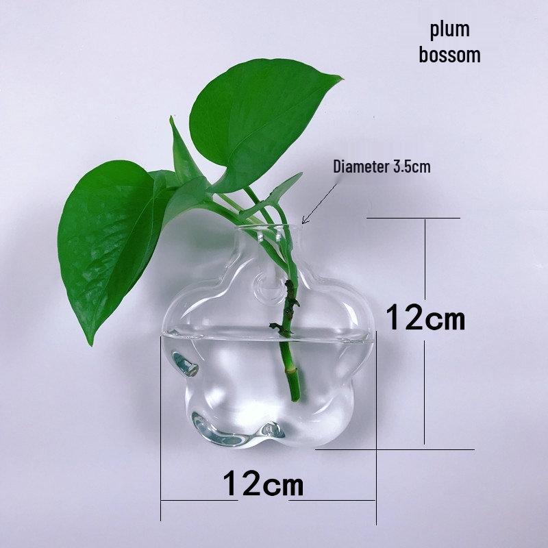 Creative Wall-Mounted Transparent Glass Vase for Plants and Fish