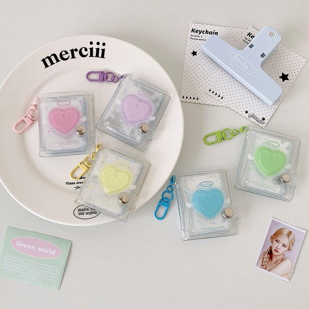 Kawaii 32 Pockets Photo Album 2 Inch Love Heart Hollow Picture Storage Case Hanging Ornament Students